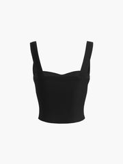 Sweetheart Contour Piping Crop Top