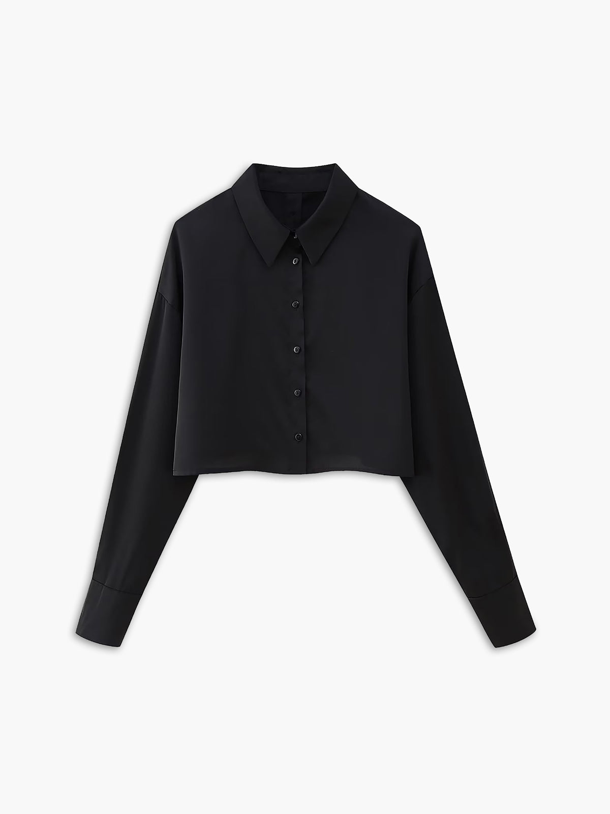 Double-Sided Buttoned Crop Shirt