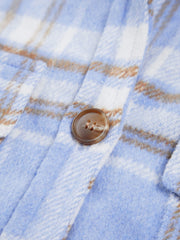 Plaid Long Brushed Wool Shirt Jacket