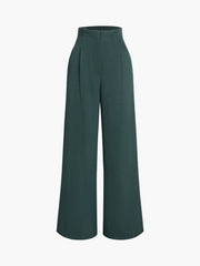 High Waisted Pleat Wide Leg Pants