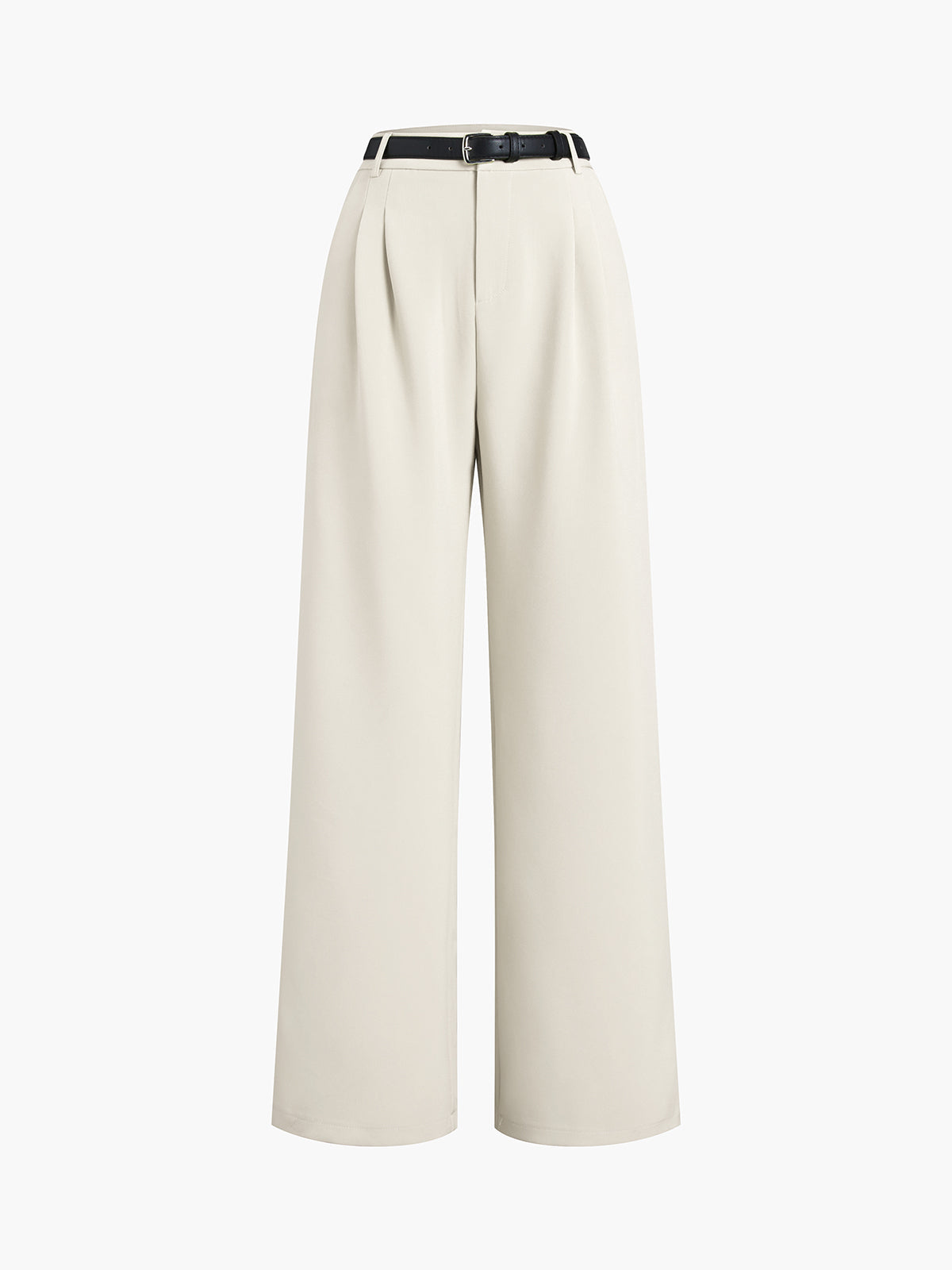 Belted Smart Straight Leg Pants