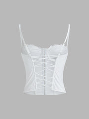 Hook-and-Eye Lace Corset Top