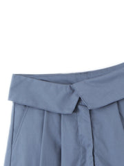 Turn Down Waist Layer Pleat Mini Skirt