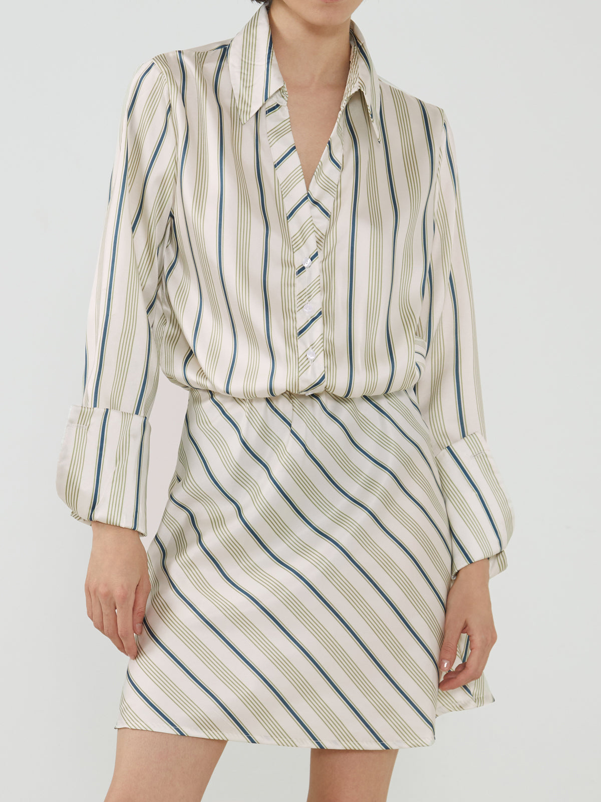 Pinstripe Shirt Dress