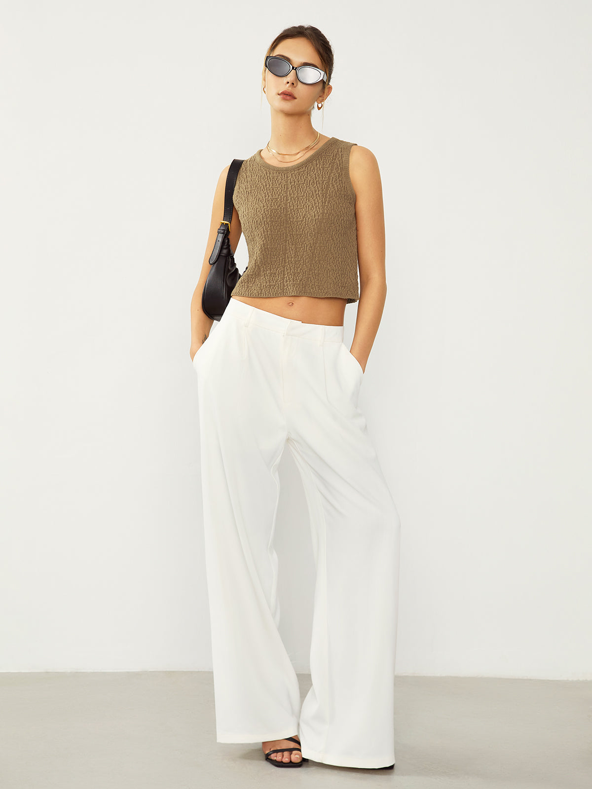 Leisure Textured Crop Tank Top