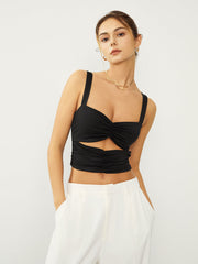Ruched Cutout Crop Tank Top