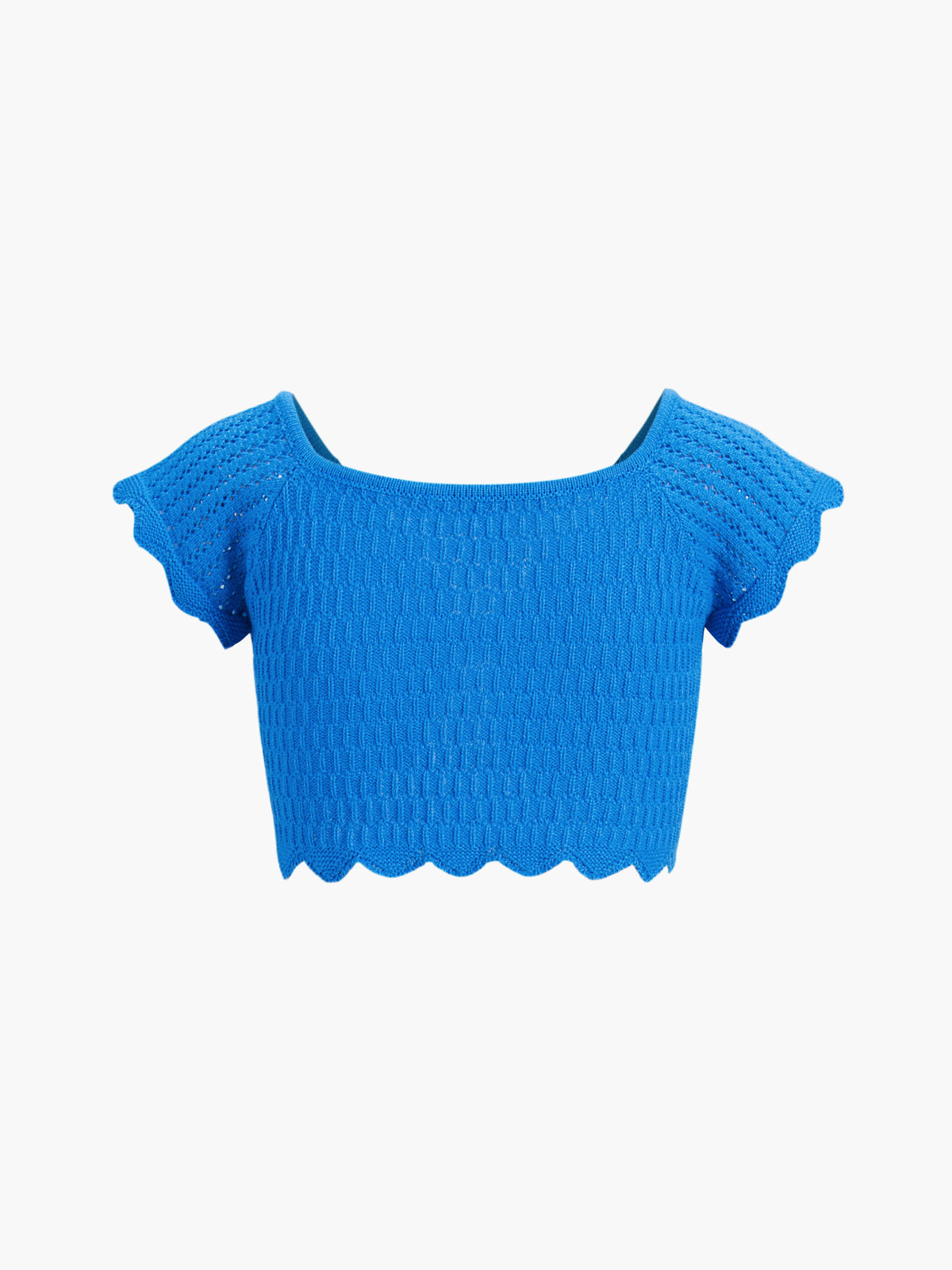 Ruffled Knotted Crochet Crop Top