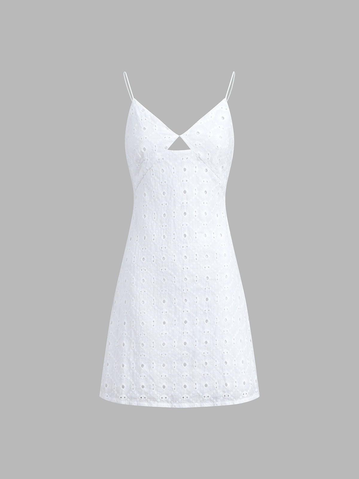 Snowflake Eyelet Open Back Short Dress