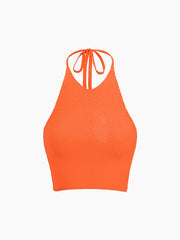 Vitamin C Crochet Halter Neck Crop Top