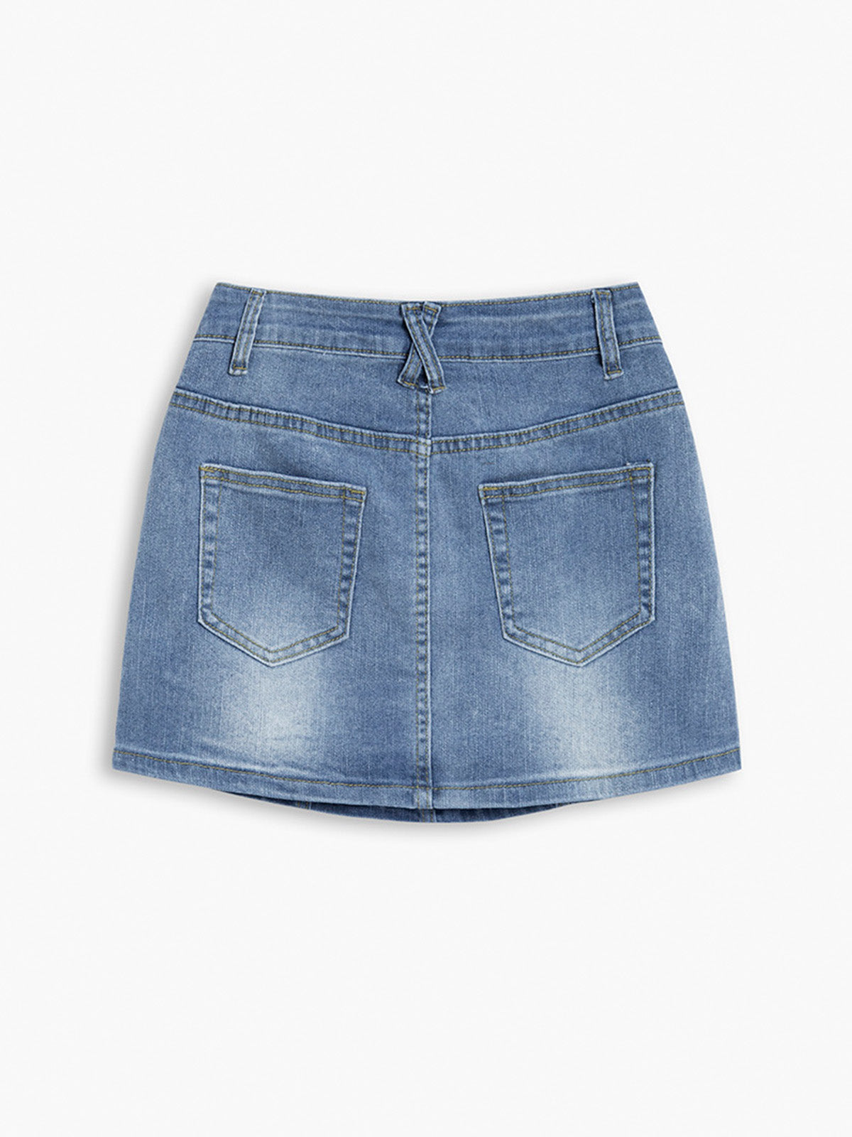 Utility Denim Short Skirt