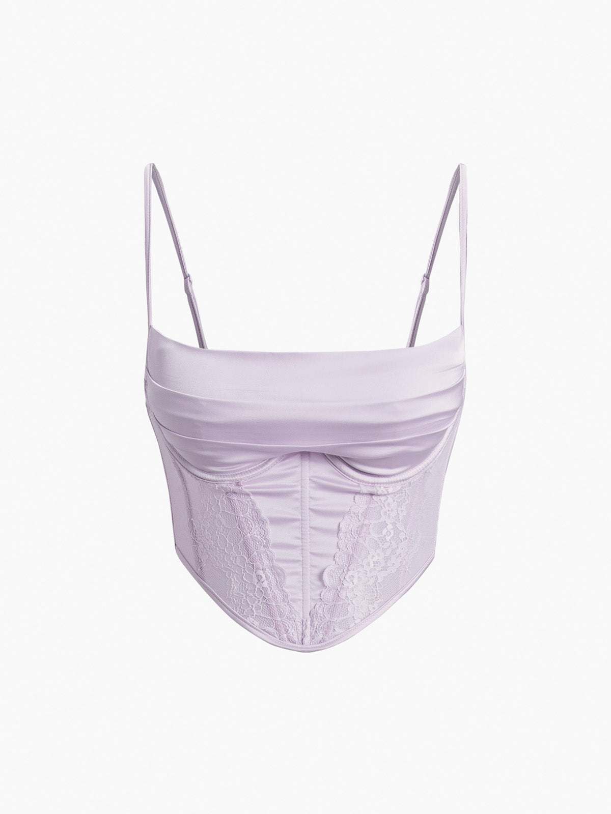 Lilac Floral Lace Crop Corset Top