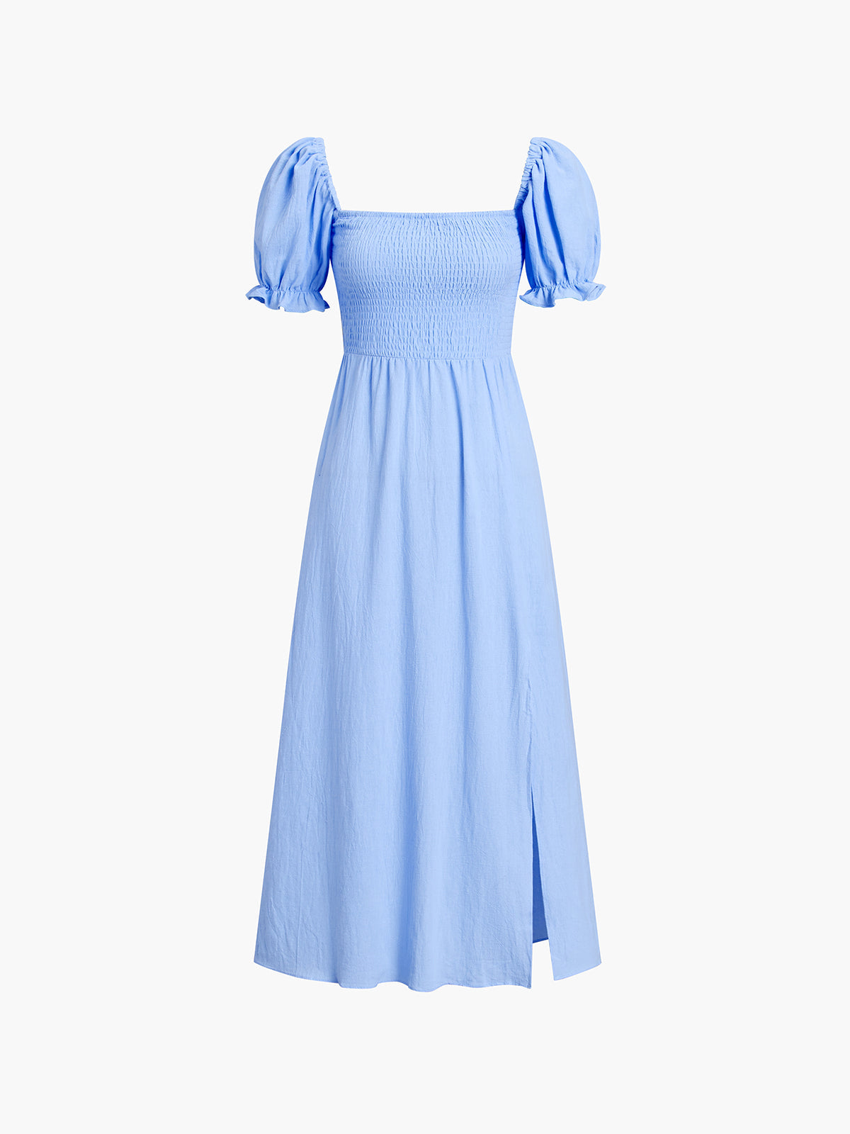 Smocked Puff Sleeve Midi Sundress