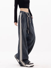 Patchwork Denim Baggy Wide Leg Pants