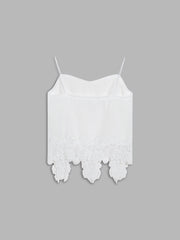 Eyelash Lace Trim Satin Crop Top