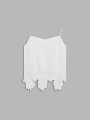 Eyelash Lace Trim Satin Crop Top