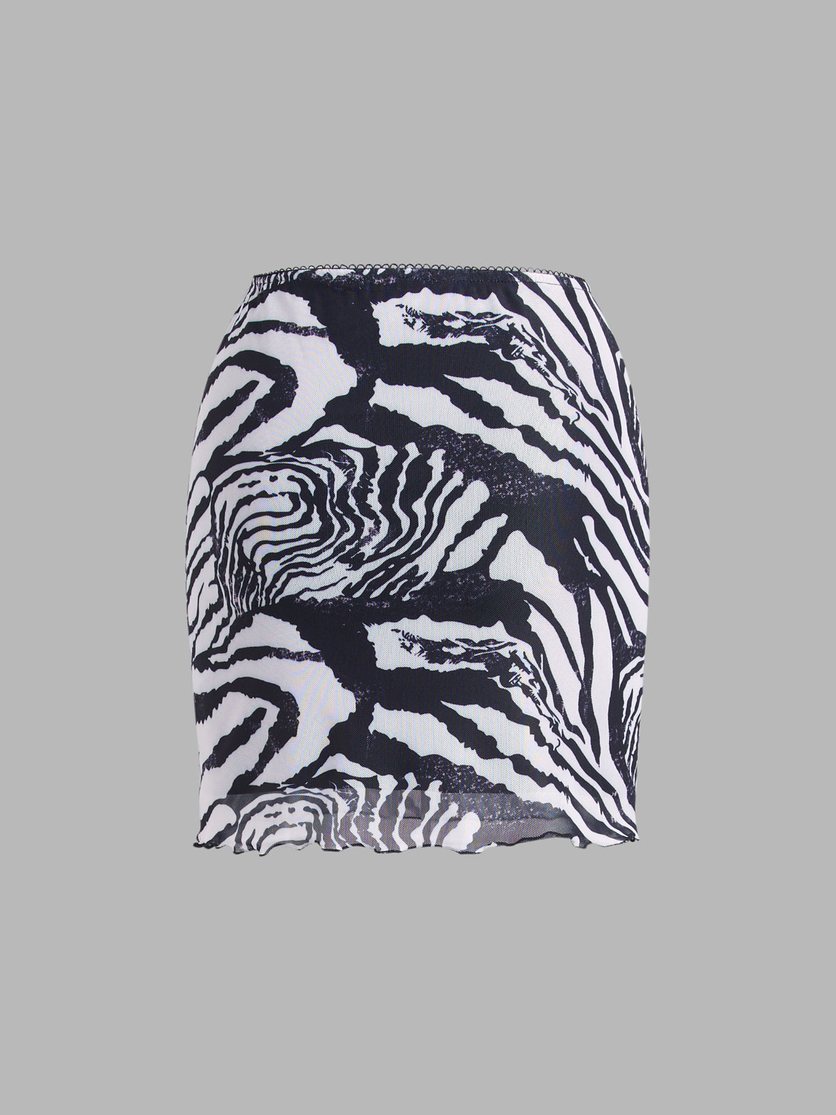 Zebra Print Mesh Skirt