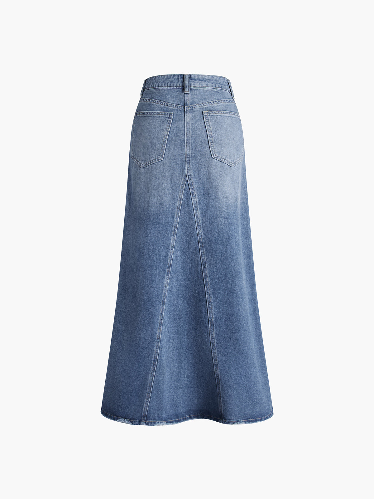 Vintage Faded Denim Maxi Skirt