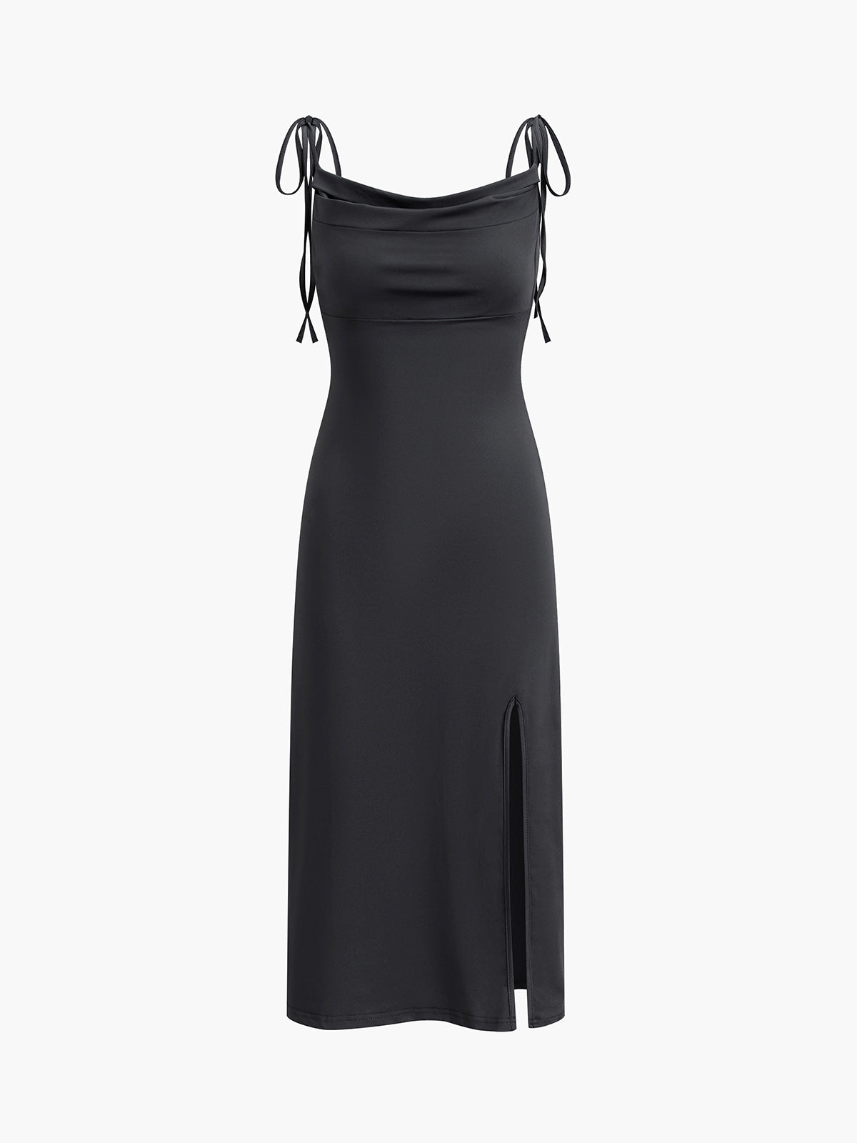 Tied Cowl Neck Midi Dress