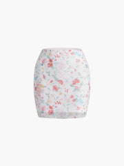 Peony Floral Mesh Skirt