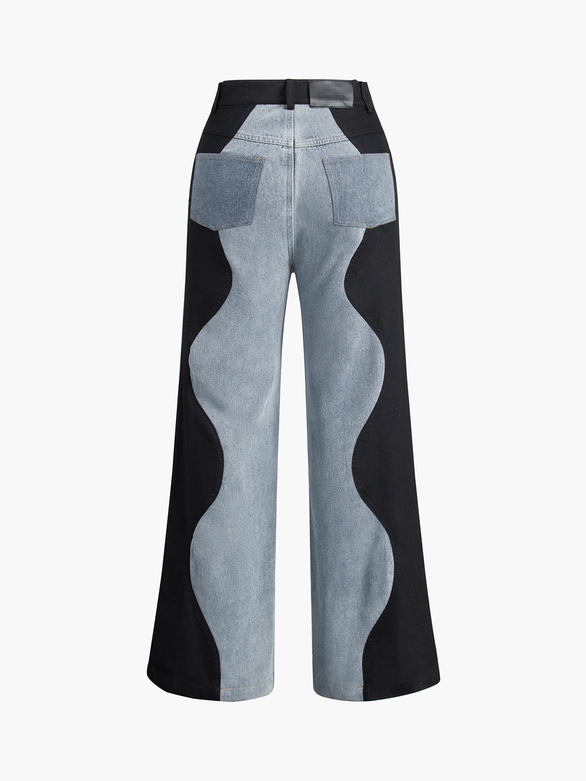 Wavy Patchwork Wide Leg Jeans