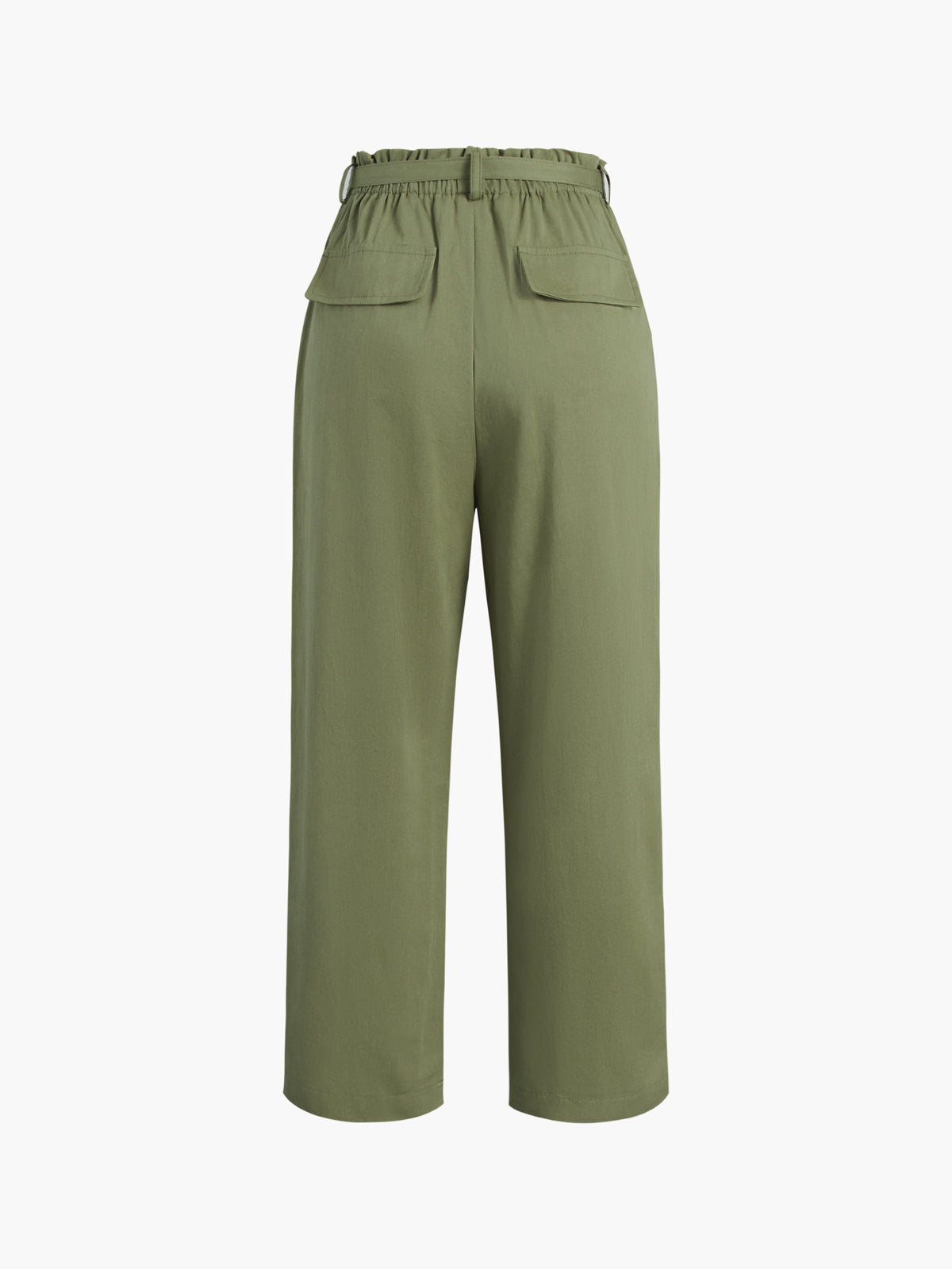 Belted Cropped Straight Leg Pants