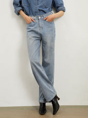 Relaxed Fit Denim Straight Leg Jeans