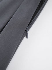 Reversible Waistband Pleat Zippered MIni Skirt