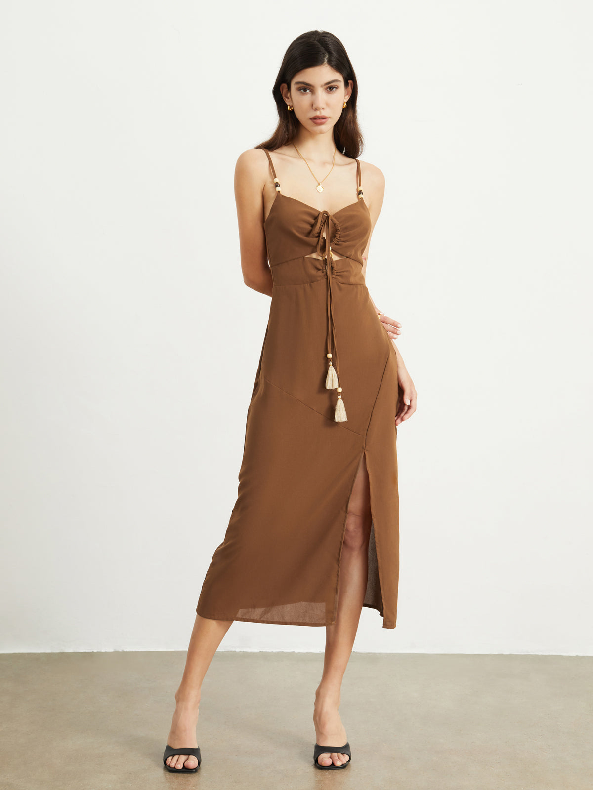 Elena Slinky Cutout Midi Dress