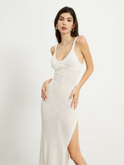 Joana Crochet Slit Long Dress