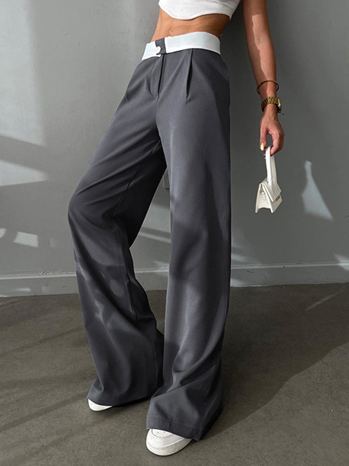 Boho Reversible Waistband Wide Leg Pants