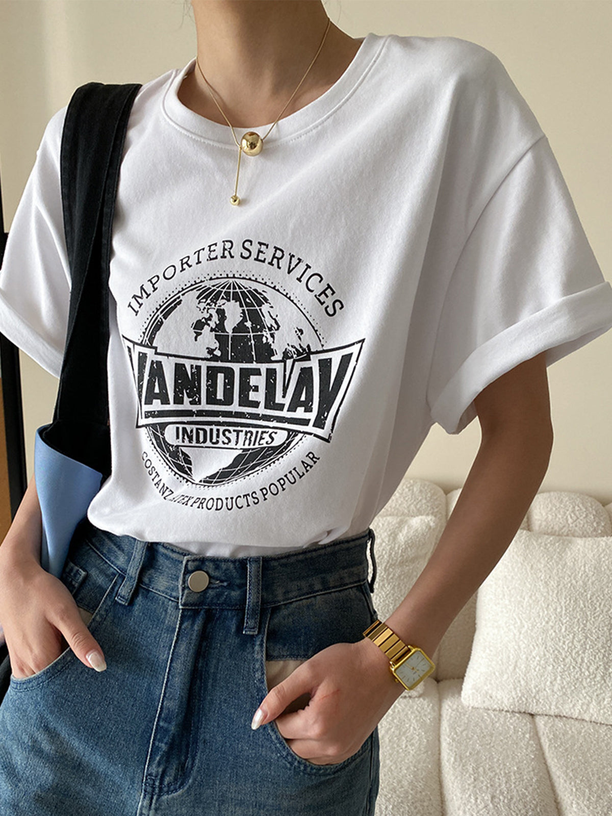 Vandelay Print Cotton T-Shirt