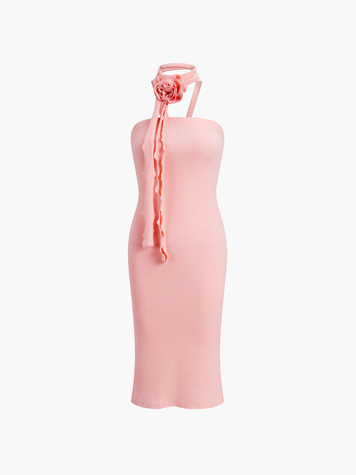 Rosette Bud Halter Midi Dress