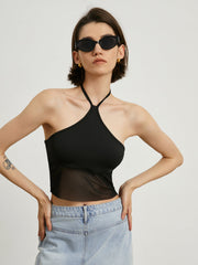 Halter Open Back Crop Top