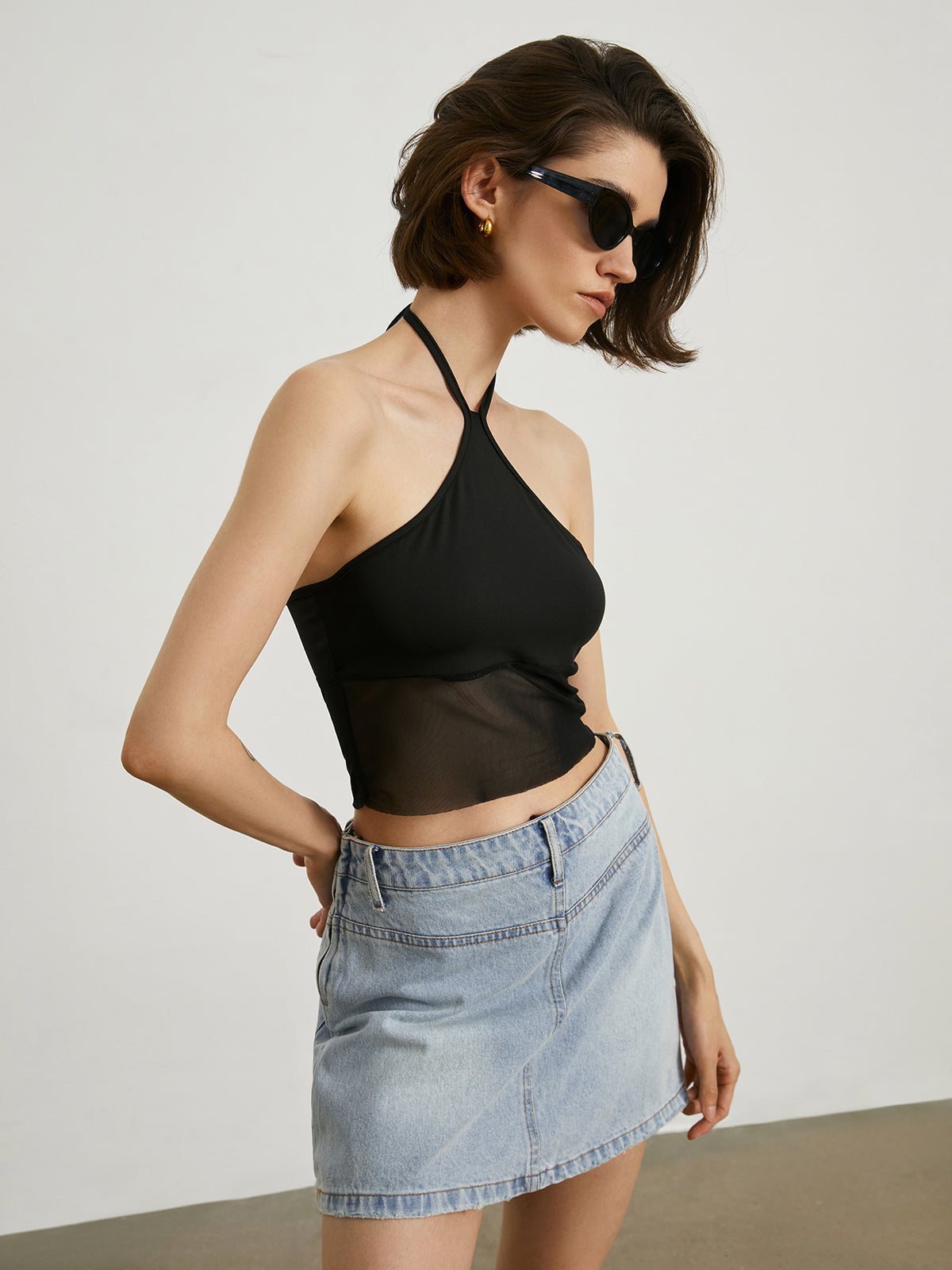 Halter Open Back Crop Top