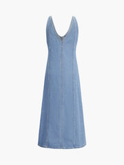 Faded Denim Long Dress