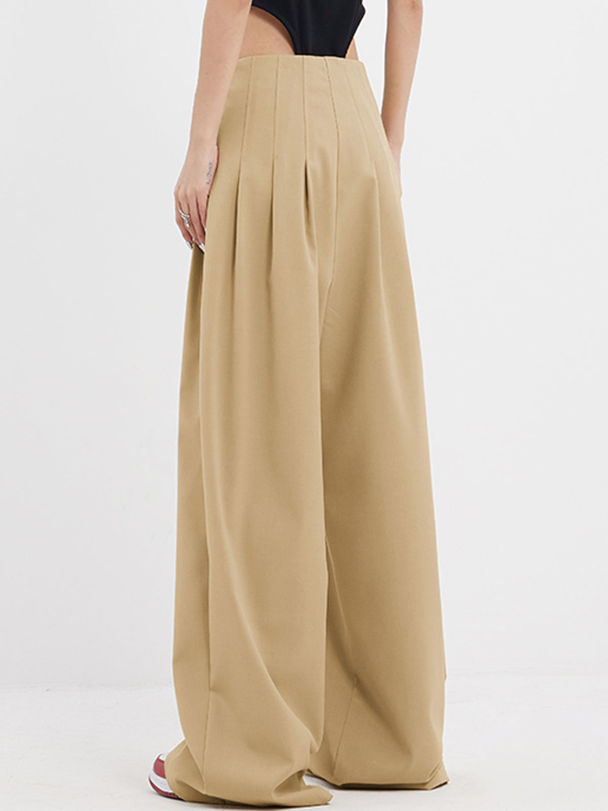 Street Oversized Pleat Wide Leg Pants