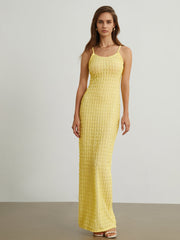 Sunflower Tied Textured Long Dress