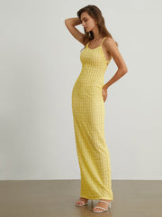 Sunflower Tied Textured Long Dress