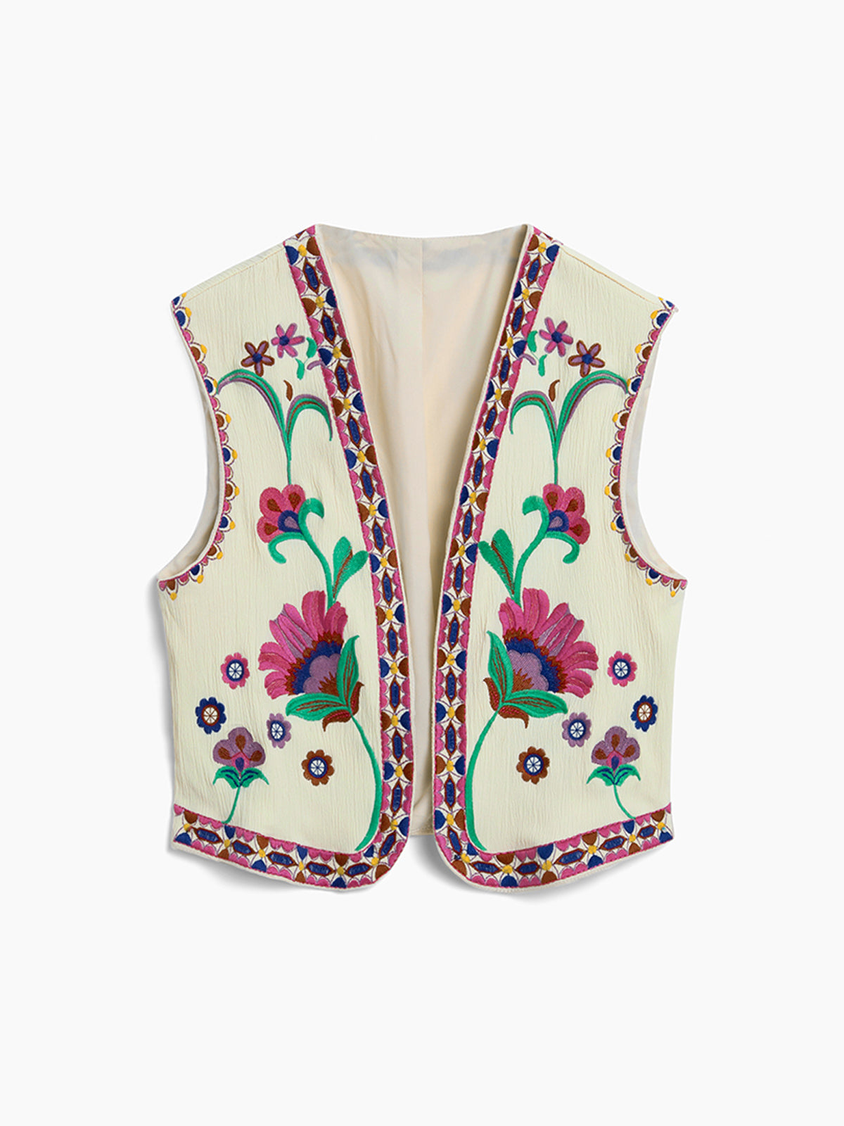 Embroidered Floral Vest