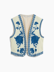 Embroidered Floral Vest