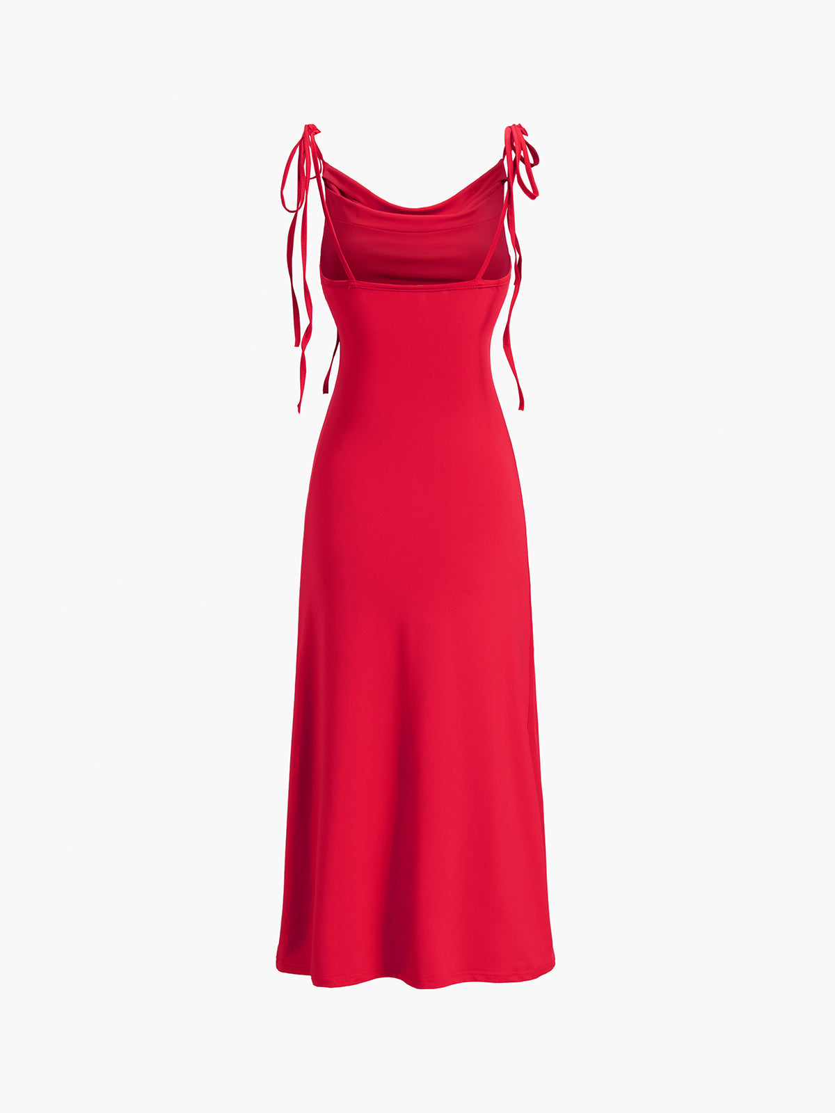 Tied Cowl Neck Midi Dress