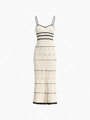 Paros Crochet Eyelet See Through Midi Dress