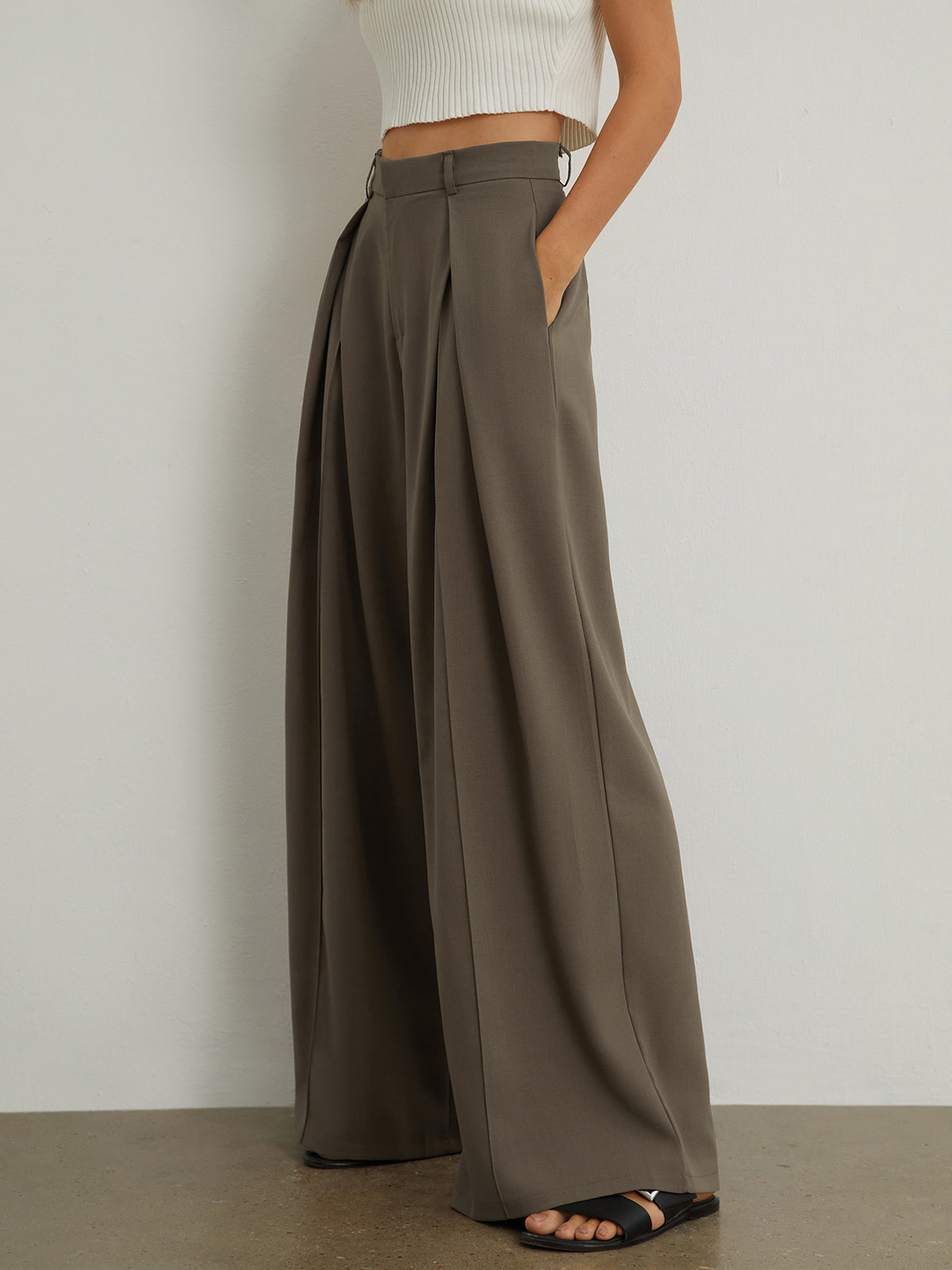 Smart Oversized Wide Leg Pants