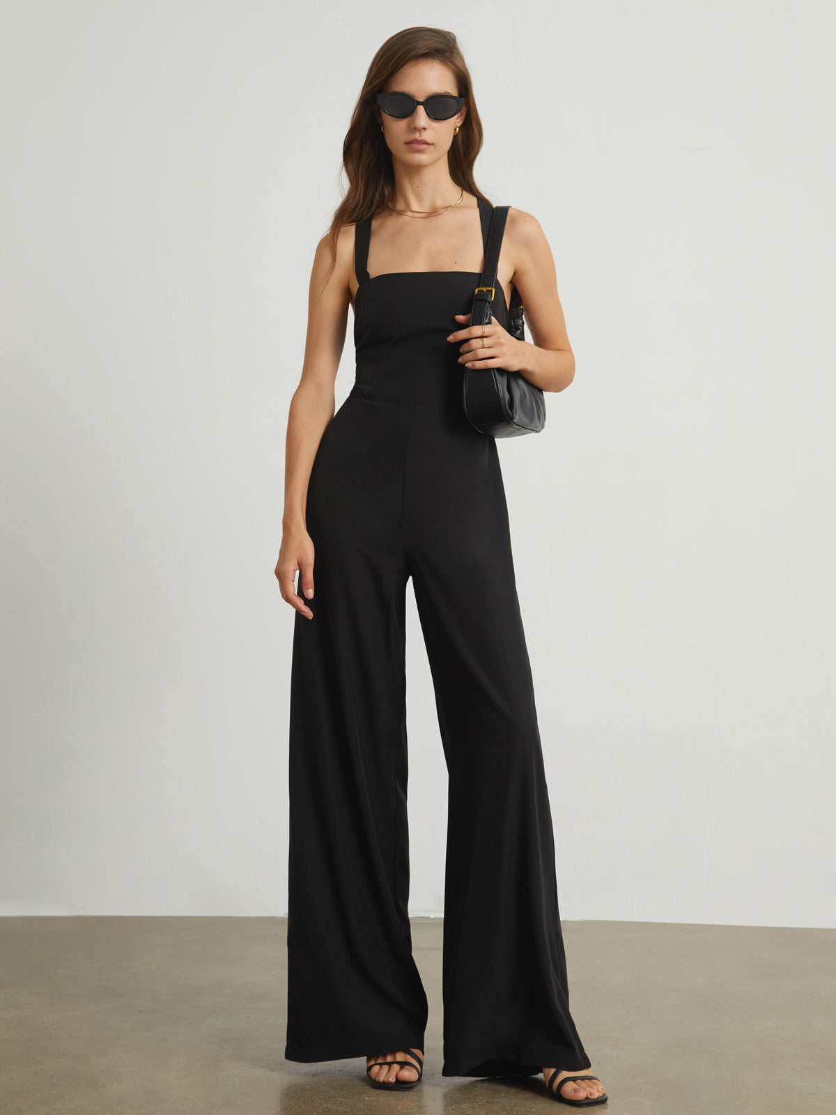 Back Criss Cross Wide Leg Jumpsuit