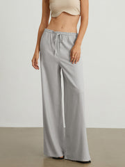 Leisure Drawstring Wide Leg Pants