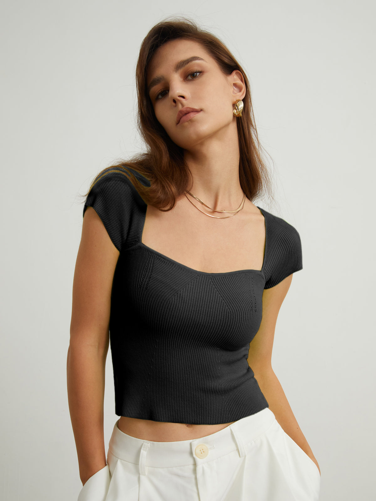 Basic Cap Sleeve Crop Top