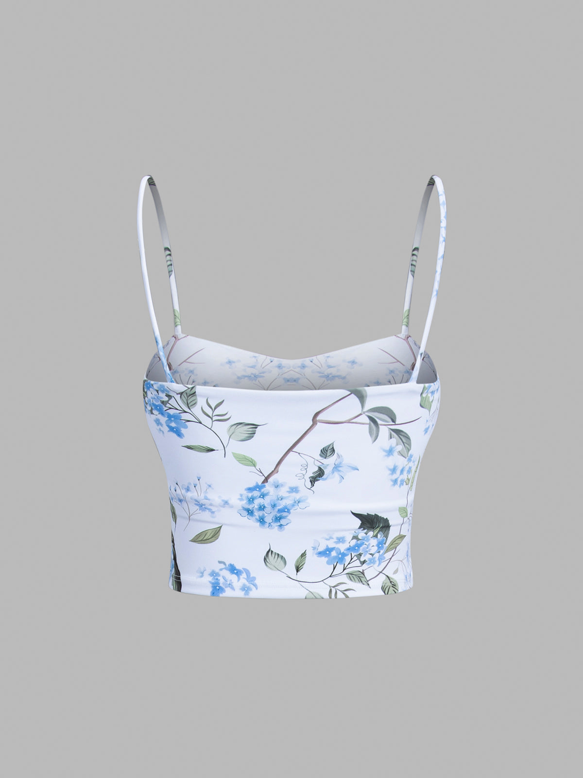 Padded Floral Crop Cami Top