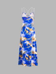 Tie Dye Ruched Midi Dress