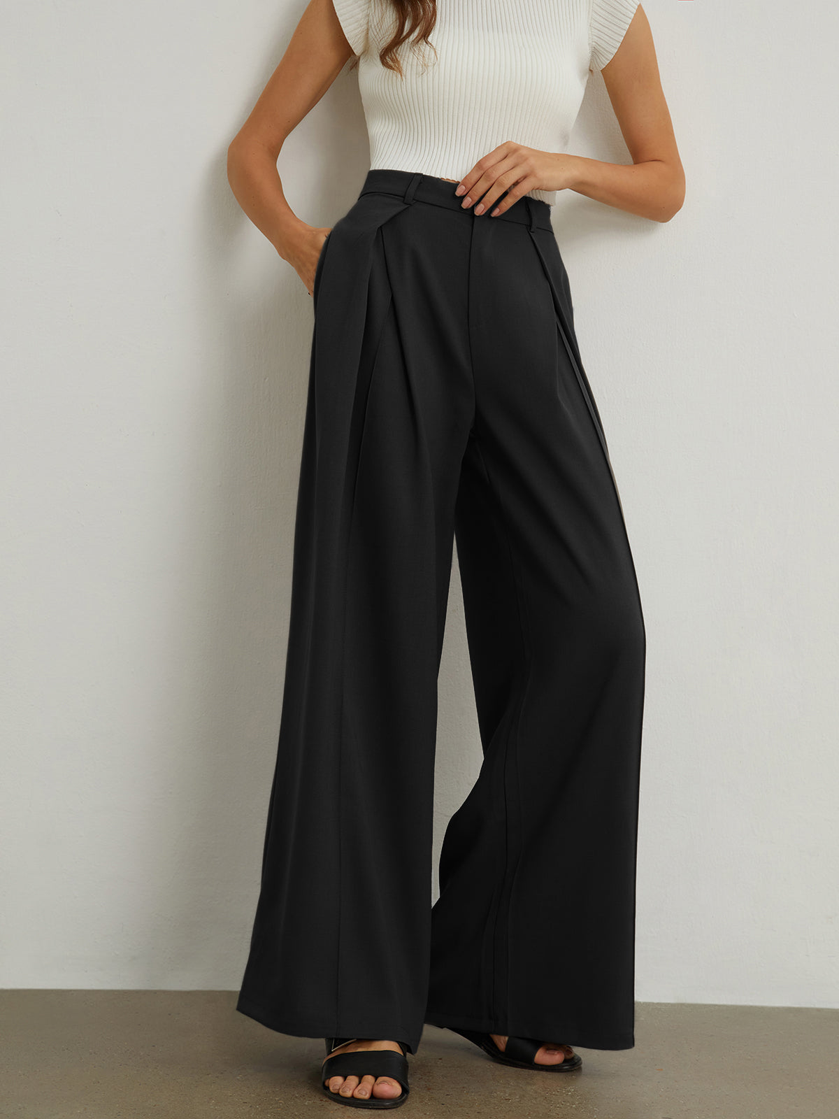 Smart Oversized Wide Leg Pants