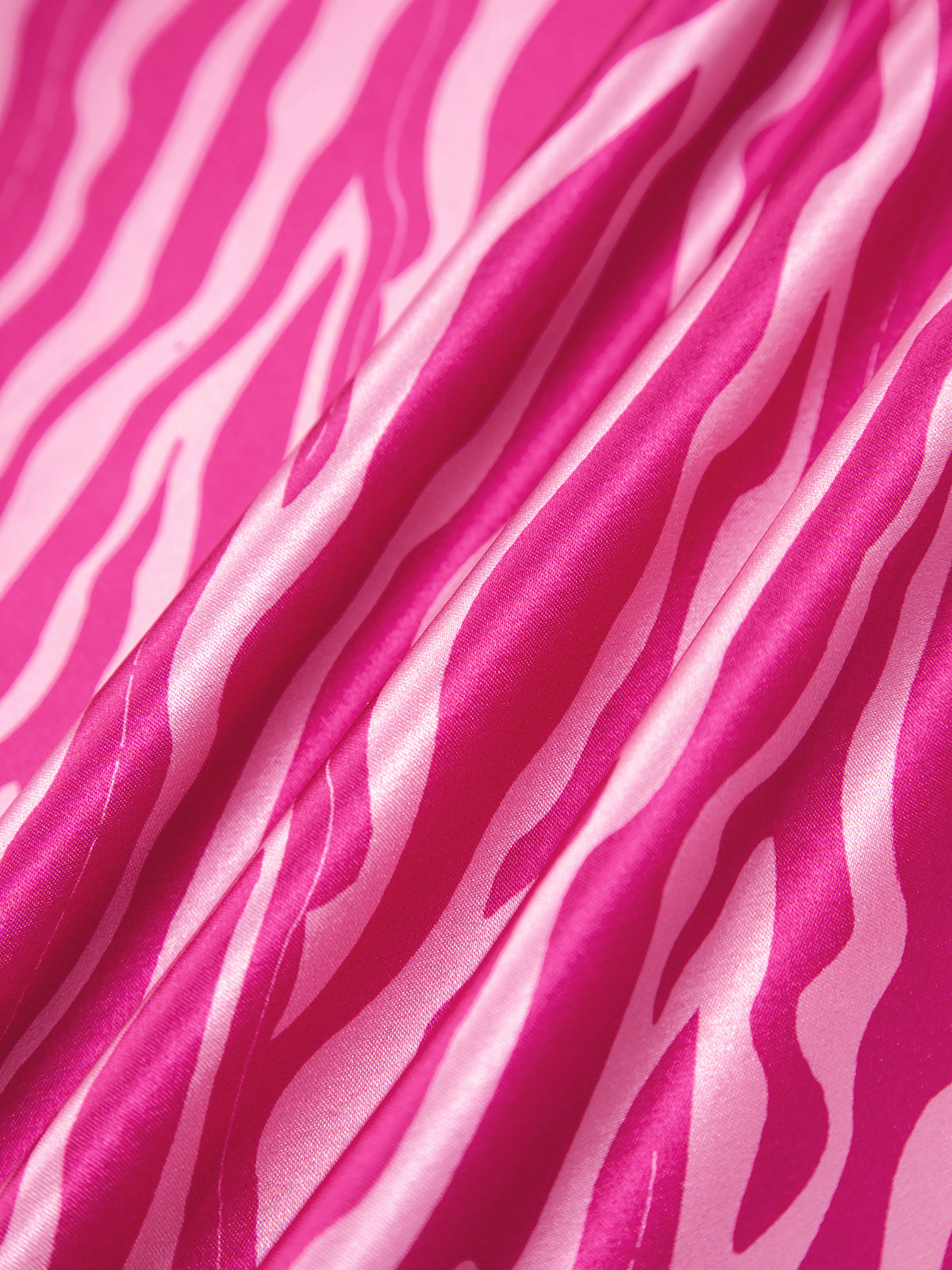Pink Zebra Print Satin Skirt